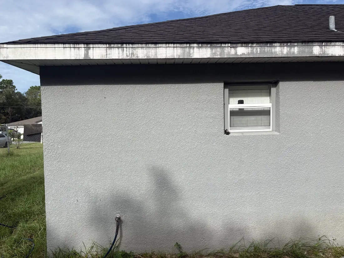 House Wash — Side Wall & Fascia before cleaning